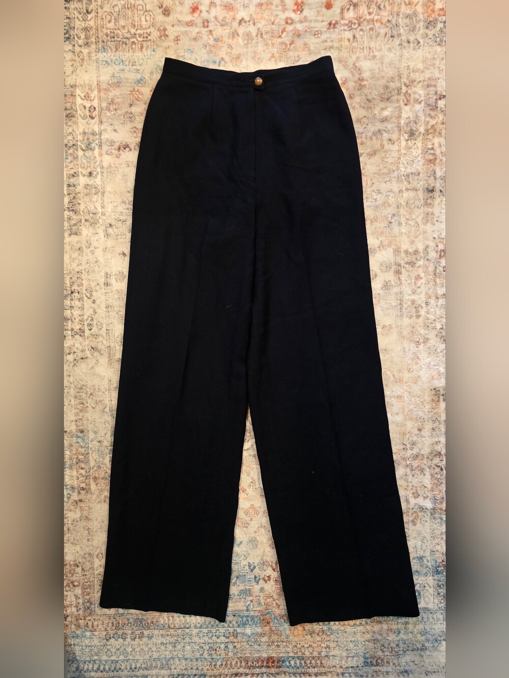 Lauren Ralph Lauren Wide Leg Wool Blend Dress Pants Trousers Navy Size 4 - Picture 9 of 9